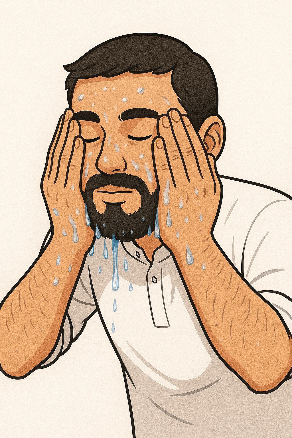 Step 5: Wash the face three times