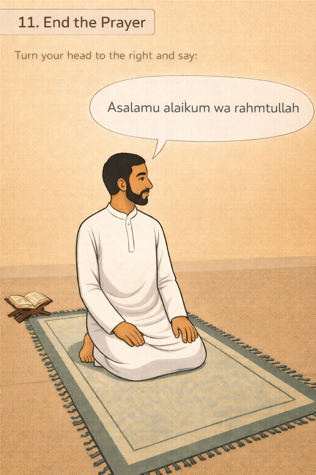 Step 11: Salam right