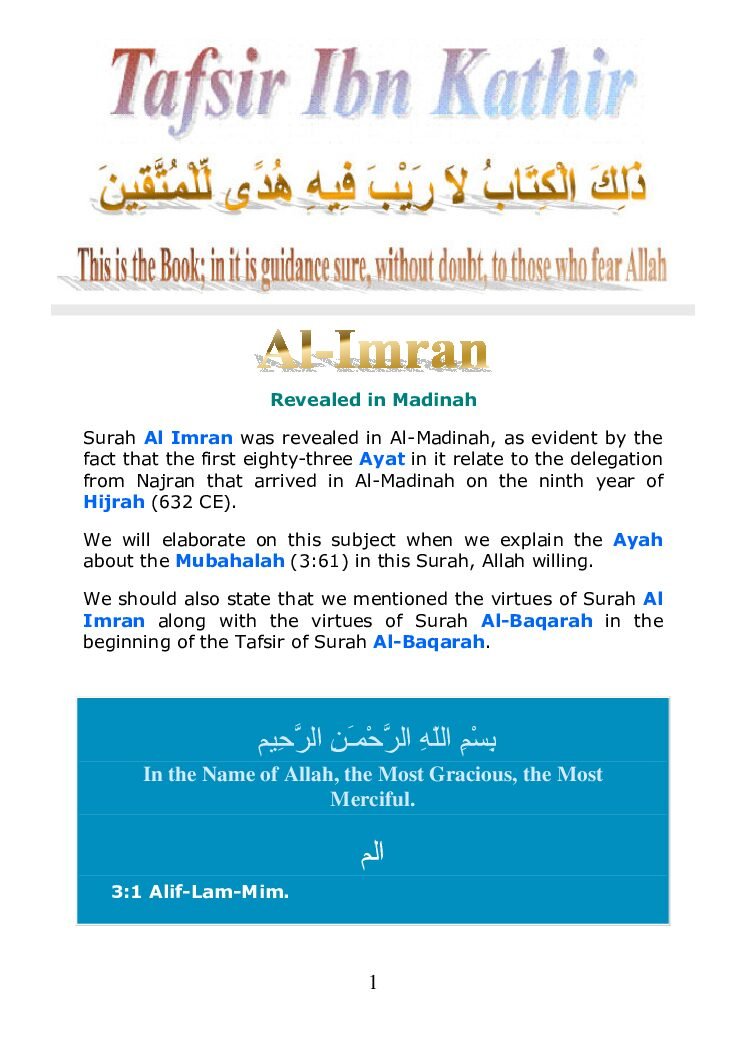 003 Al Imran Tafsir