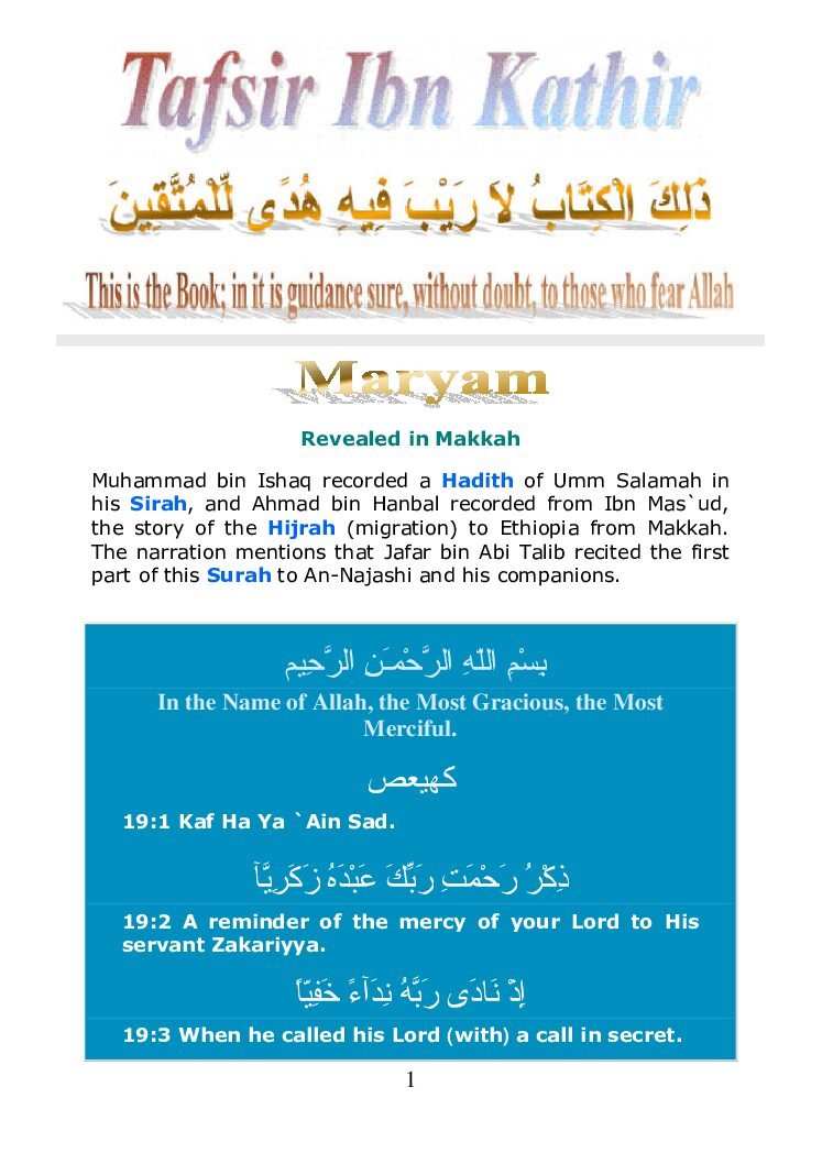 019 Maryam Tafsir